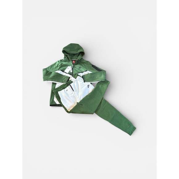 Nike Tech Fleece Joggers Green White Colorblock Mens Full Set (M) - Picture 9 of 9